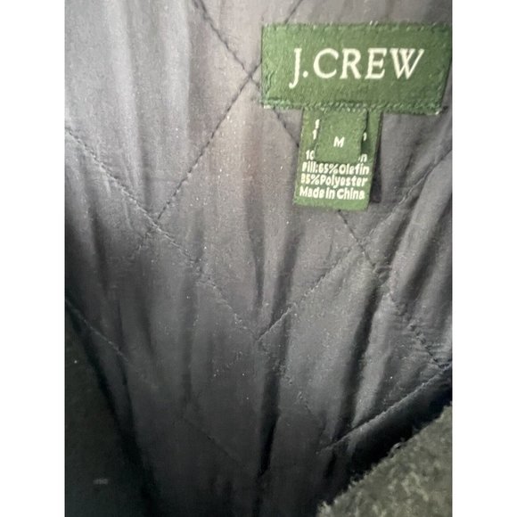 J.Crew Short Trench Over Coat Mens Medium Wool Blend Single Breast Black - Picture 9 of 12